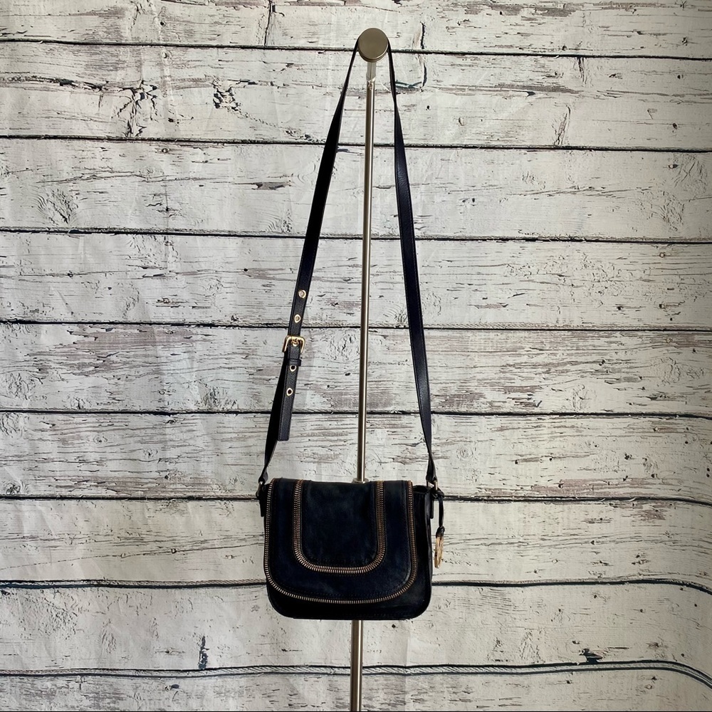 MK Naomi Gold Hardware Purse Navy Blue Leather